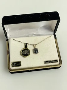 Collana girocollo con ciondolo ematite cabochon e diamanti oro pieno 16” anni 80 - Foto 1 di 6
