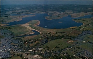Clinton Nueva Jersey Spruce Run Reservoir vista aérea postal vintage sin usar - Imagen 1 de 2