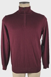 Neu mit Etikett - Daniel Hechter Paris Baumwolle Kaschmir 1/4-Reißverschluss burgunderrot Pullover Sweater Gr. M - Bild 1 von 3