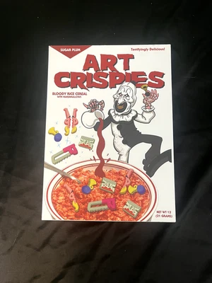 ¡El Terrifier! Caja de cereales Art The Clown Crispies (letrero de pared) Foto 1 de 2