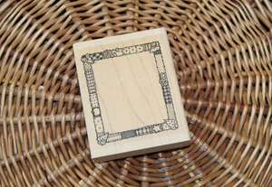 CUTE Country Frame Border Rubber Stamp Wood Mounted Photo Card Scrapbook QUILT - Picture 1 of 10