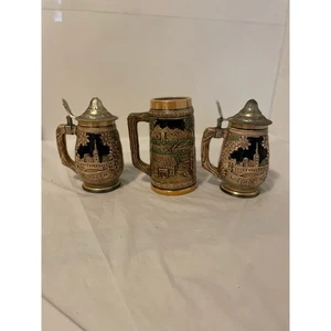 2 Deutsche Bierkrüge Wiesbaden Haus & 1 Bierkrüge Made Japan - Bild 1 von 7