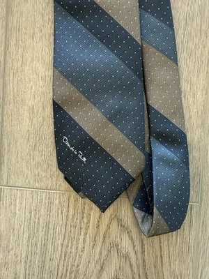 Oscar de la Renta Men’s Vintage Neck Tie Multi Blue Tone Strip Used - Изображение 1 из 4