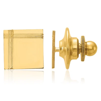 14K Solid Yellow Gold Mens Square Line Tie Clip Bar Tac - Image 1 of 3