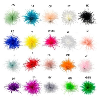 Dress Accessories Ostrich Feather Material Corsage Pin Feather Lapel Pins - Image 1 of 4