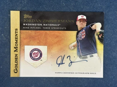 Jordan Zimmerman Autograph Nationals Topps Golden Moments 2012 Foto 1 de 2