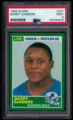 1989 年 SCORE RC #257 巴里·桑德斯名人堂底特律狮子队 PSA 9 完好新秀 #56290835 — 第 1/2 张图片