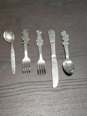 Lote de 5 cubiertos de acero inoxidable Walt Disney Productions por Bonny varios Foto 1 de 4