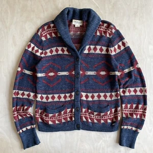 Ralph Lauren Denim & Supply Shawl Collar Cardigan Aztec Pattern Cotton Navy L - Picture 1 of 9