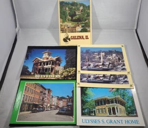 Lot Of 6 Unused Galena Illinois Postcards Ulysses S. Grant Home Belvedere & More - Picture 1 of 6