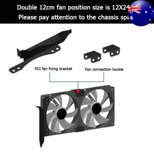 PCI Slot Dual Fan Mount Rack Bracket 90mm 120mm for Desktop Graphics Video Card - Afbeelding 1 van 7
