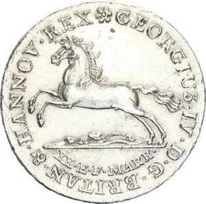 Braunschweig-Calenberg-Hannover Giorgio IV 16 buoni soldi argento 1821 vz-stgl. - Foto 1 di 3