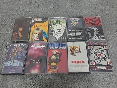 Cassette Tapes Lot of 10 Red Hot Chili Anthrax Europe Chicago Hard Rock Metal - Image 1 of 4