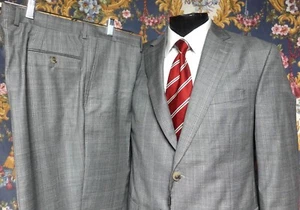 Jack Victor Exclusive Collection Gray Windowpane Suit 42R - Picture 1 of 8