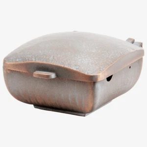 Weihwasserschale aus Bronze weiß patiniert Weihwasserkessel Weihkessel - Imagen 1 de 1