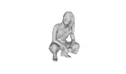Printle E Femme 068--Woman Crouching Squatting Figure for Dioramas Train Sets