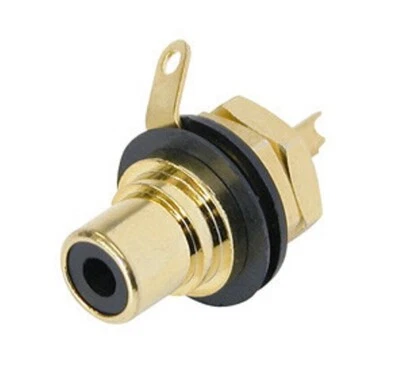 REAN NYS367-0 RCA Jack Black Gold Solder - PROFESSIONAL AUDIO - 1483 - Image 1 of 4