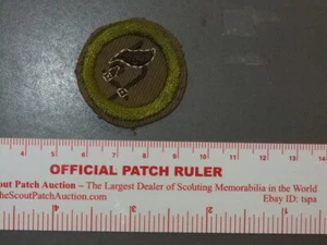 Boy Scout Merit Badge Farm Mechanics narrow tan circa '36-46 2027W - Picture 1 of 1