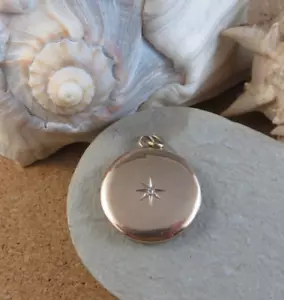 Antique Victorian 12k Yellow Gold Filled Diamond Star Locket Pendant Photo #325 - Picture 1 of 16