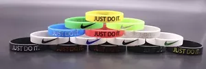 1 (One) 3D Nike JUST DO IT Sports Silicone Wristband Bracelet 18 Colors  - Picture 1 of 2