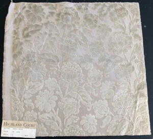 HIGHLAND COURT Chloe in Bone 17 x 17 1/2" Velvet Floral Fabric Sample - Picture 1 of 3