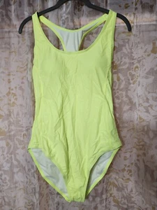 Nicole Miller Studio 1pc Racerback Swimsuit Neon Safety Yellow NMOP-121 Size M L - Picture 1 of 17