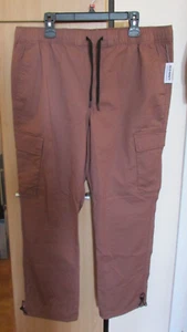 Men's OLD NAVY Ulrtimate Teh Pull On Cargo Brown Pants Built in Flex New Size XL - Picture 1 of 5