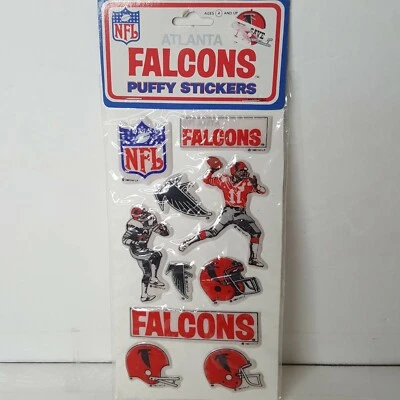 Vtg 1983 NFL Imperial Puffy Stickers Atlanta Falcons Sealed - Image 1 of 2