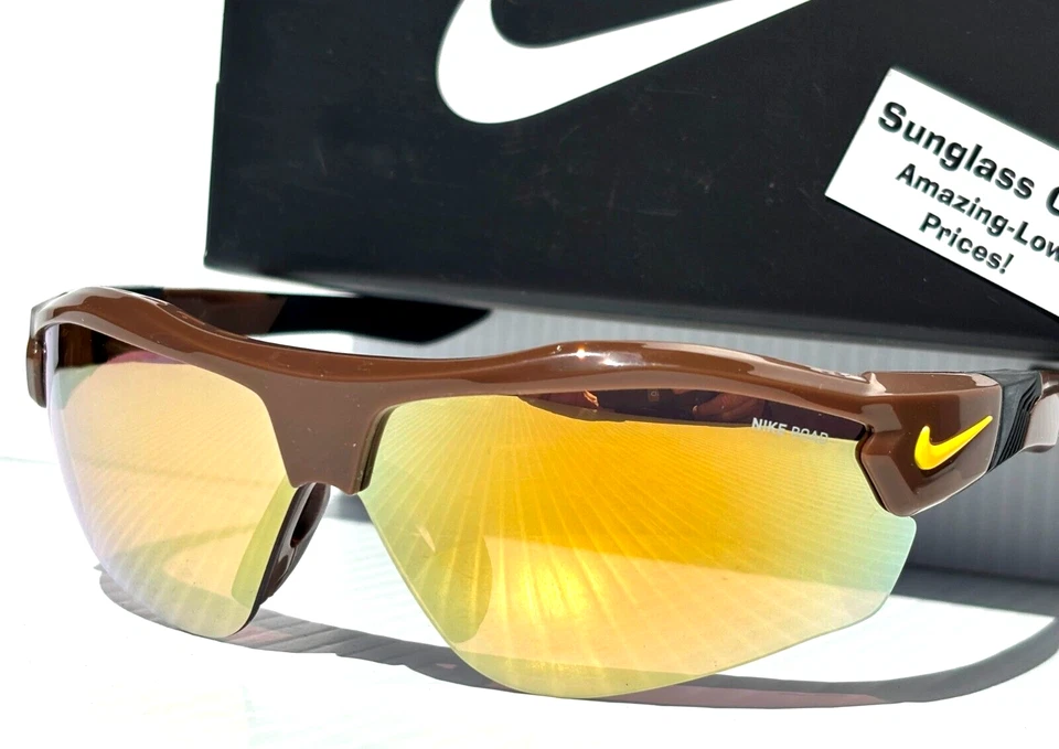 Новый Nike SHOW X3 темно шлак ОПРАВА золото зеркало дороги оттенок солнцезащитные очки DN9252 249 - Изображение 1 из 4