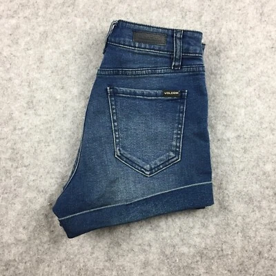 Volcom High-rise Girlfriend Vol Stone Denim Shorts, Women's 25 (Blue Denim) - Image 1 of 4