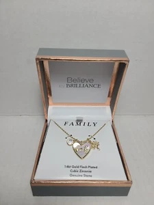 Genuine Stone BRILLIANCE CZ 14kt Gold Plated 18" + 2" Extender New - Picture 1 of 4