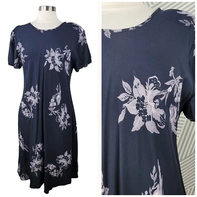 Vintage 90s Party Slip Shirt Dress size 14/16 Grunge alt Floral Knee Length  - Image 1 of 4