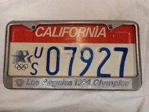 California Car/Auto License Plate of 1984 Los Angeles Olympics US07927 W/ Frame - Picture 1 of 13