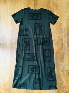Peter Nygard Kleid grün schwarz Animal Stamp Größe M - Bild 1 von 5