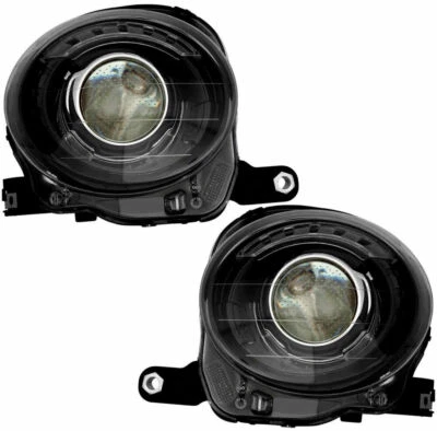 FIAT 500 2012-2016 FAROS NEGROS FAROS DELANTEROS CON JUEGO DE PARES DE BOMBILLAS Foto 1 de 4
