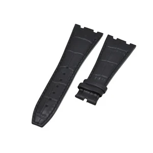 Correa de reloj de cuero negro de 27 mm para Audemars Piguet Royal Oak caja de 39 y 41 mm - Imagen 1 de 6
