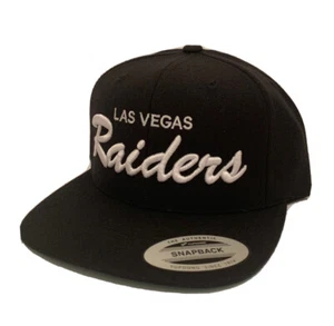 Las Vegas Raiders Script Classic Snapback Cap Hat Adjustable Black - Picture 1 of 4