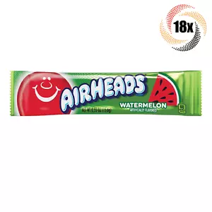18x Bars Airheads Watermelon Flavored Chewy Taffy Candy Singles | .55oz - Picture 1 of 1