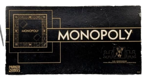 Brettspiel Monopoly schwarze Sonderausgabe mit Buch Parker 1989 vollständig - Bild 1 von 4