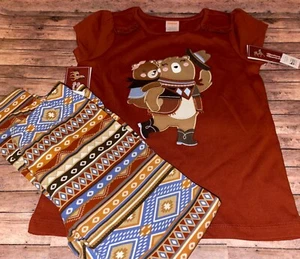 NWT Gymboree Montana mountain bear tee & leggings outfit set sz 6 top shirt pant - Picture 1 of 5