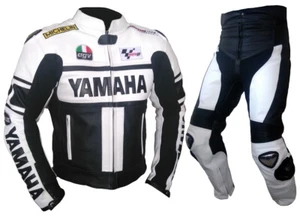 YAMAHA Motociclista Motocicleta Cuero Traje Moto Carreras Cuero Chaqueta Pantalón CE - Imagen 1 de 2