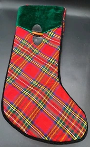 Plaid de Noël rouge classique Meijer 2014 avec bas de manchette vert - Photo 1/5