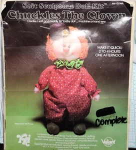 Vintage 1983 Chuckles The Clown 16" Soft Sculpture Doll Kit Valiant Crafts 856  - Picture 1 of 6