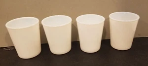 4 Vintage Hazel Atlas 3.5" White Milk Glass Water Tumblers - Picture 1 of 5