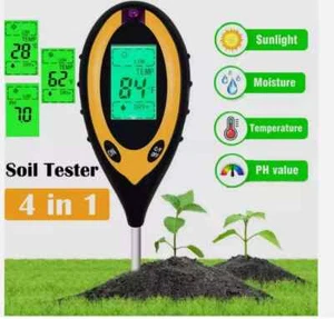 4 in1 Soil PH Tester LCD Digital pH Temperature Sunlight Fertility Tester UK - Picture 1 of 1