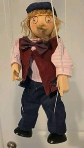Original Wooden Puppets "Papa" by Galt America W Paperwork, Pipe & Original Box - Picture 1 of 12