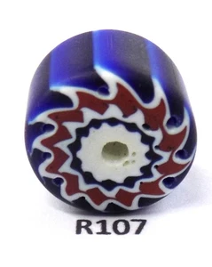 ANILLO DE FUEGO Patrón Antiguo Veneciano Chevron Comercio Cuentas Africanas R107 Bg 87 - Imagen 1 de 2