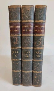 3 Volume Leather - Mysteries of Paris Eugene Sue Woodman James 1846 Chapman Hall - Picture 1 of 19