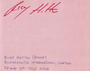 Ricky Hatton HAND SIGNED Autograph Page World Champion, Boxer, Boxing - Picture 1 of 2