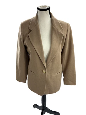 Savannah Womens Size 2 Wool Blazer Brown Vintage 1 Button Classic Jacket - Image 1 of 4